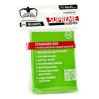 Ultimate Guard Supreme Sleeves Standard Size (Pack of 80, Light Green)