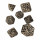 Q WORKSHOP Forest Engraved beige & Black RPG Ornamented Dice Set 7 polyhedral Pieces
