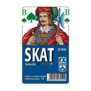 Ravensburger 27010 - Skat, Turnierkarte (DSkV) - 32 Blatt, glasklares Etui