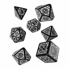 Steampunk Clockwork Black & white Dice Set (7)