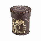 Q-Workshop Steampunk Brown & golden Leather Dice Cup