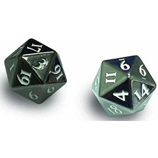 Ultra Pro Dice - Heavy Metal D20 2-Dice Set - Gun Metal