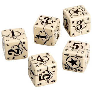 Q-Workshop WUS18 Axis & Allis - USA Dice: Beige/Black (5)