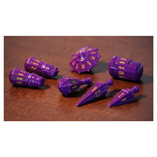 Game Salute PolyHero Dice: Warrior Set - Vorpal Purple with Amber