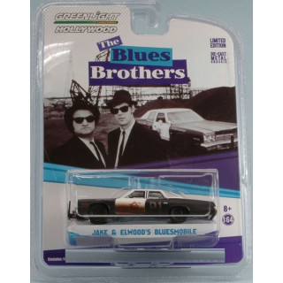 Jake and Elwoods Bluesmobile - 1974 Dodge Monaco - Blues Brothers 1980 Authentic Movie Decoration Movie Themed Packaging Metal Chassis True-To-Scale Detail Lim