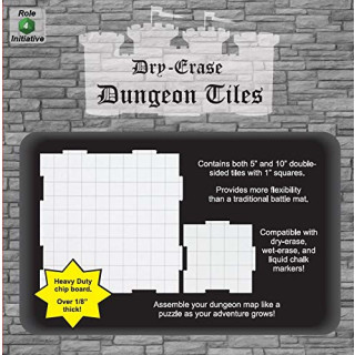 Dry Erase Dungeon Tiles - Combo Pack of Four 10" and Sixteen 5" Interlocking Tiles