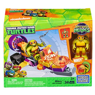 Mega Bloks dmw42 "Toy Figure - Teenage Mutant Ninja Turtles Half-Shell Heroes Mikeys Jet Cruiser"