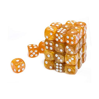 Blackfire Dice Cube ? 12mm D6 36 Dice Set ? Marbled Gold