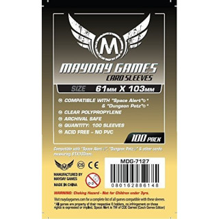 100 Mayday 61 x 103 Magnum "Space Alert" & "Dungeon Petz" Board Game Sleeves - Brettspiel Hüllen