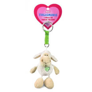 Nici 33689 - Jolly Mäh Beanbag Schlüsselanhänger Talismin 7 cm, weiß