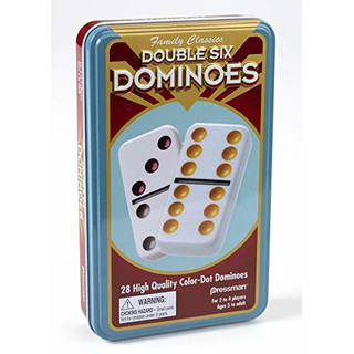Double 6 Colour Dot Dominoes In A Tin