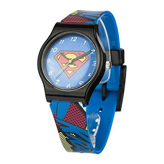DC Comics Superman Unisex Quartz Analogue Display Watch With Blue Dial And Multi-Colour Plastic Strap Sup4Dc