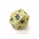 PolyHero Dice: 1d20 Orb - Parchment with Black Ink