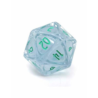 PolyHero Dice: 1d20 Orb - Ethereal Ice with Burning Blue