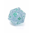 PolyHero Dice: 1d20 Orb - Ethereal Ice with Burning Blue