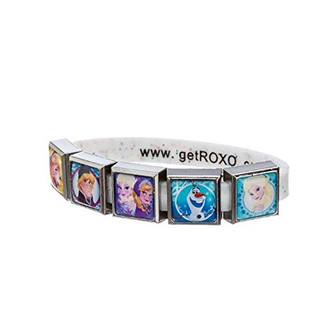 Disney Frozen Charm Bracelet with Pink Band 5 Charms Includes Elsa, Anna, Olaf, Sven, and Elsa/Anna