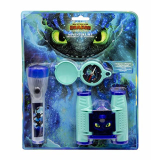 Dragons - Adventureset 3 tlg.: Fernglas, Kompass und Taschenlampe (Batterie 2x AAA nicht enthalten)