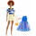 Mattel Barbie - Fashionistas Puppe und Mode Geschenkset, im blauen Oberteil, mit Blumenmuster, mit gelber Kette