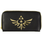 Nintendo Geldbörse (Damen) Gold Zipper, schwarz