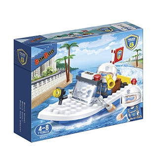 BanBao Police Boat 7019 Construction Toy, Building Blocks