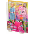 Barbie FWV25 Travel Puppe (blond) und Zubehör