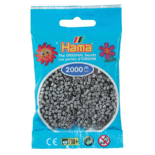 Hama Perlen 501-17 - Mini-Perlen, 2000 Stück grau