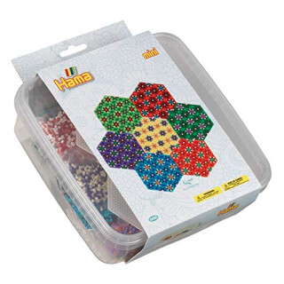 Hama 5400 Bügelperlen Mini, ca. 10.500 in Box, inklusive 2 Stiftplatten Sechseck und Zubehör, Mosaic