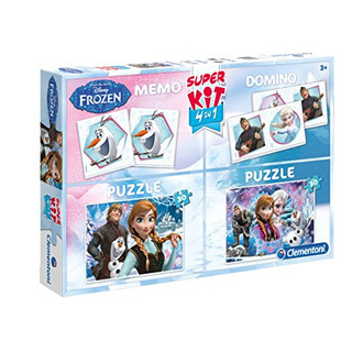 Clementoni 08208 - Disney - Frozen - Superkit 4in1 - Memo, Domino, 2x Puzzle
