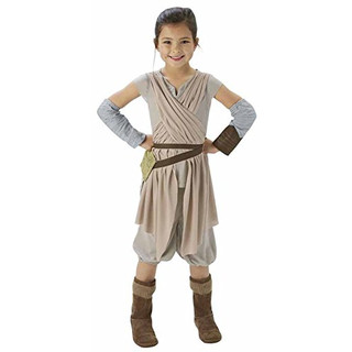 Rubies Deluxe Rey Girls Fancy Dress Disney Star Wars Force Awakens Kids Childs Costume L