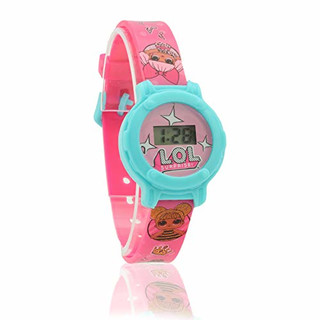 L.O.L. Surprise ! Digitaluhr Für Mädchen Mit Rundem Ziffernblatt Und Band | Kinderpuppenzubehör Einschließlich Rosa Riemen | Armbanduhr Kinder Ab 3 Jahren