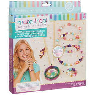 Make It Real - Mermaid Schatz Schmuck. DIY Mermaid Themed Schmuckherstellung Kit für Mädchen. Guides Tweens zu Craft eines einzigartigen Anhänger Medaillon Halskette, Ring, Armbänder