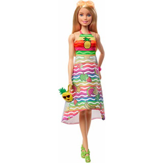 Barbie GBK18 - Barbie loves Crayola Fruchtiger Farbenmix Puppe und Moden, Puppen Spielzeug ab 5 Jahren