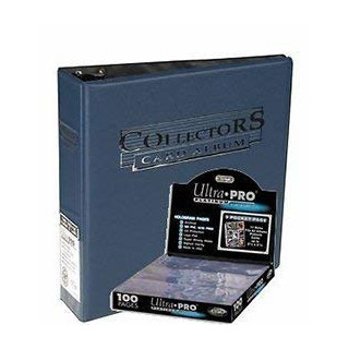 Ultra Pro 3-Ring Collectors Album Blau + 100 9-Pocket Platinum Pages Ordnerseiten Blue - Magic: The Gathering - Yu-Gi-Oh!