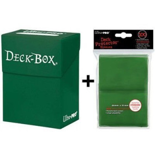 Ultra Pro Deck Box + 100 Protector Sleeves - Green - Magic: The Gathering - Standard