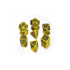 Celtic 3D Revised Yellow & black Dice Set (7)