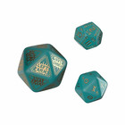 RuneQuest Turquoise & gold Expansion Dice (3)