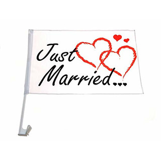 Autoflagge Autofahne Just Married Auto Flagge Fahne Hochzeit