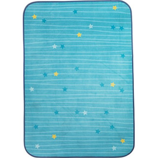 HABA 303861 - Teppich Sternenhimmel, himmelblauer Kinderteppich mit Sternen, kuschelweicher Spielteppich 90 x 130 cm, Filz-Rücken mit Antirutsch-Noppen, 30 °C schonend waschbar