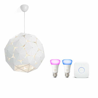 Philips myLiving Pendelleuchte Ring, 60 W, E27, weiß, inkl. Philips 3-in1 LED Lampe Sceneswitch