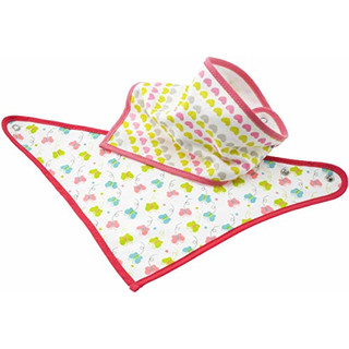 Bieco 38013201 Baby Dreieckstuch 2er Set Schmetterling und Herzen, Sabbertuch, Sabberlatz für Zahnendes Baby, Bandana für Babys und Kleinkinder ab 0M+, 30 g