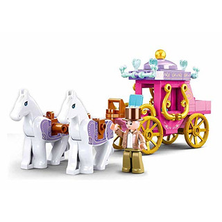 Sluban Klemmbausteine SL95732, Pferde mit Kutsche (139 Teile) [M38-B0872], Spielset , Klemmbausteine, Girls Dream, mit Spielfigur, Mädchenträume, bunt
