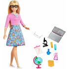 Barbie GJC23 - Lehrerin-Puppe (blond) mit zehn...