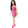 Mattel Barbie Doll - Glitz Outfits & Accessories - Black Hair Doll with Pink & White Lines Dress (FXL70)