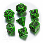 Celtic 3D Revised Green & black Dice Set (7)