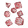Q WORKSHOP Elvish Translucent & red RPG Ornamented Dice Set 7 Polyhedral Pieces