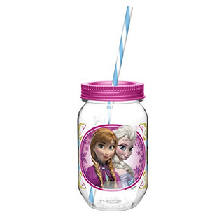 Disney Frozen Elsa Anna 19oz Tritan Canning Mason Jar Tumbler