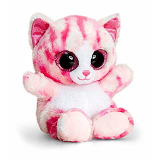 Keel Toys SF0442 15 cm Animotsu Pink Cat Plush Toy