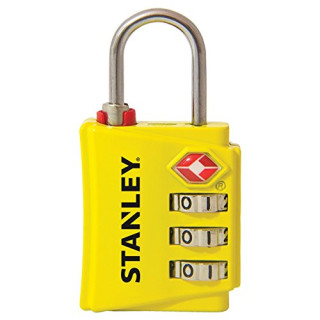 STANLEY TravelMax TSA Zahlenschloss 30mm gelb Sicherheitsindikator 3-stellig S742-056, Schloss, Bügelschloss