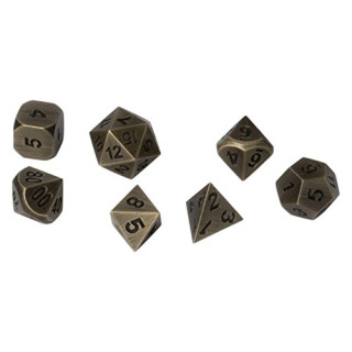 Blackfire Dice - Metal Dice Set - Antique Gold (7 Dice)