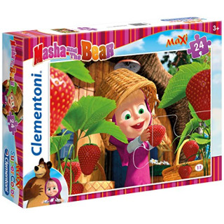 Clementoni – Super Color Puzzle 24 Teile Maxi – Mascha und der Bär – 24034